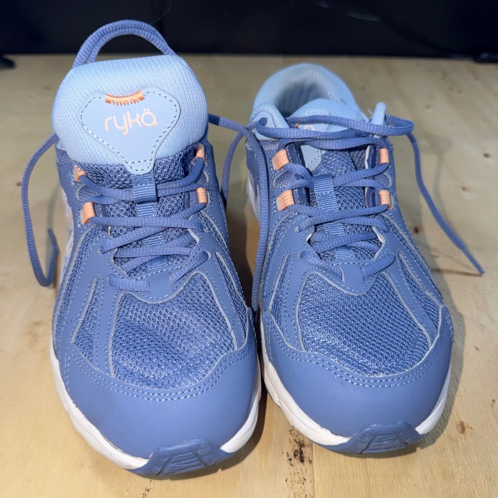 Ryka Skylift Womens 8.5W Wide Walking Shoes Blue Peach Athletic Sneakers - Picture 5 of 6
